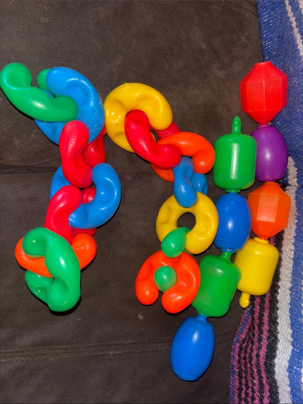 Vintage Colorful Interlocking Baby Links and Beads Toy - Multicolor